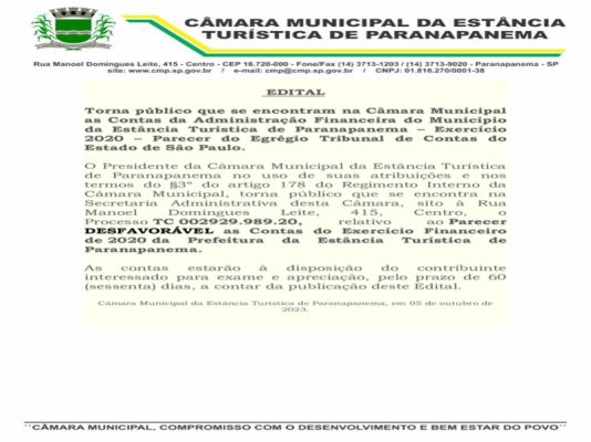 CÂMARA MUNICIPAL DE PARANAPANEMA